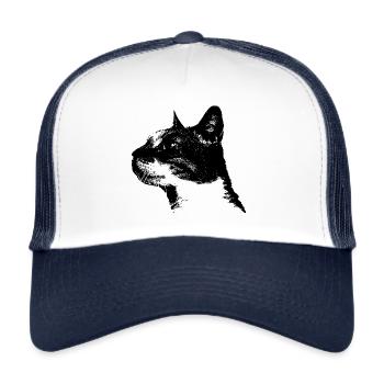 katze cat love i love cats haustier herz - Trucker Cap - Weiß/Navy - Vorne