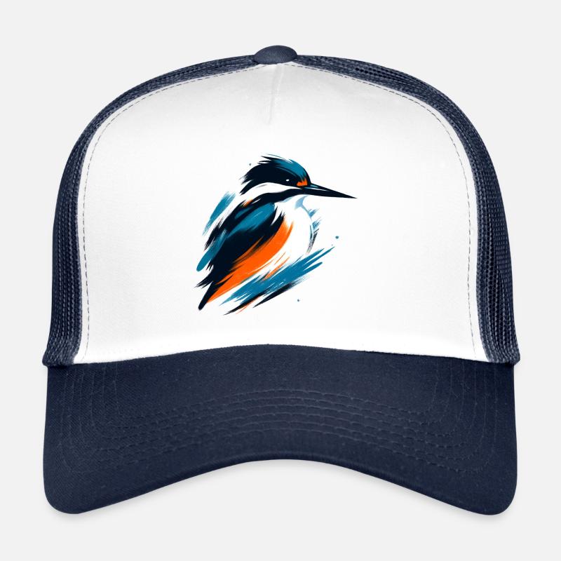 Dynamischer Eisvogel - Trucker Cap - Weiß/Navy