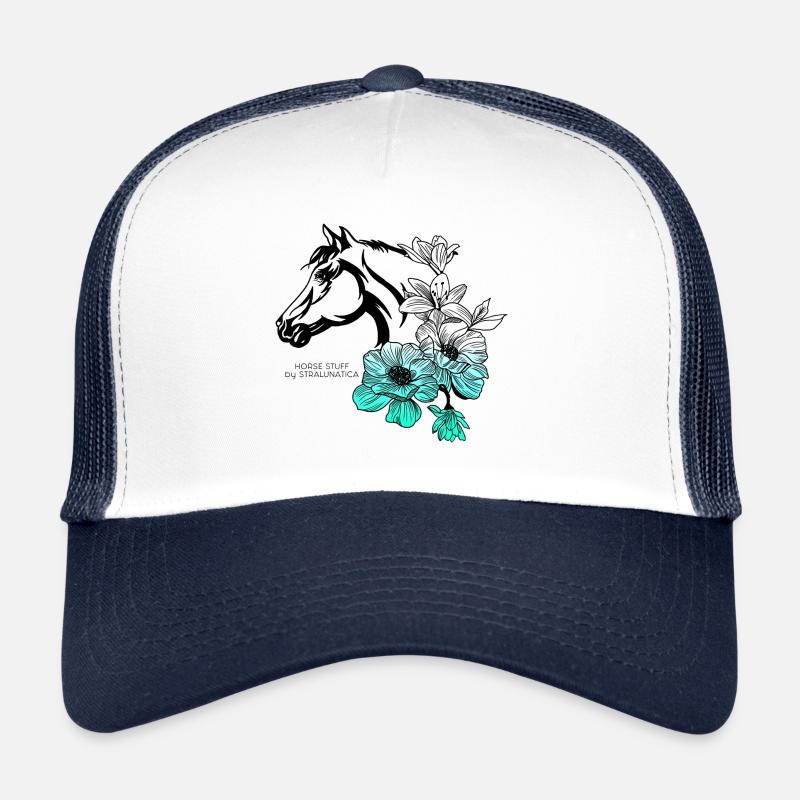 Pferd und Blumen - Pferdestall von Stralunatica Trucker Cap