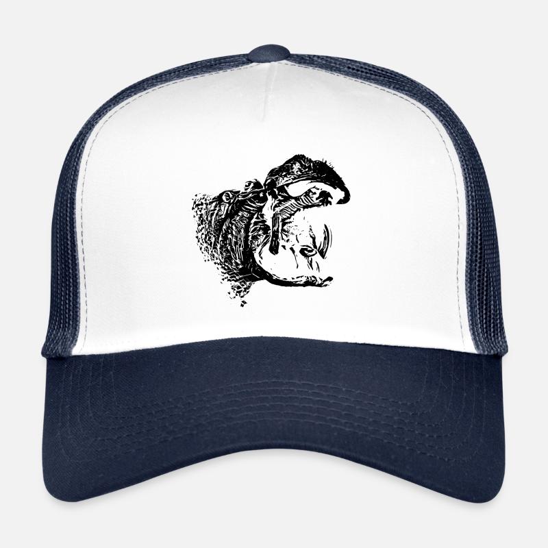 Nilpferd - Trucker Cap - Weiß/Navy