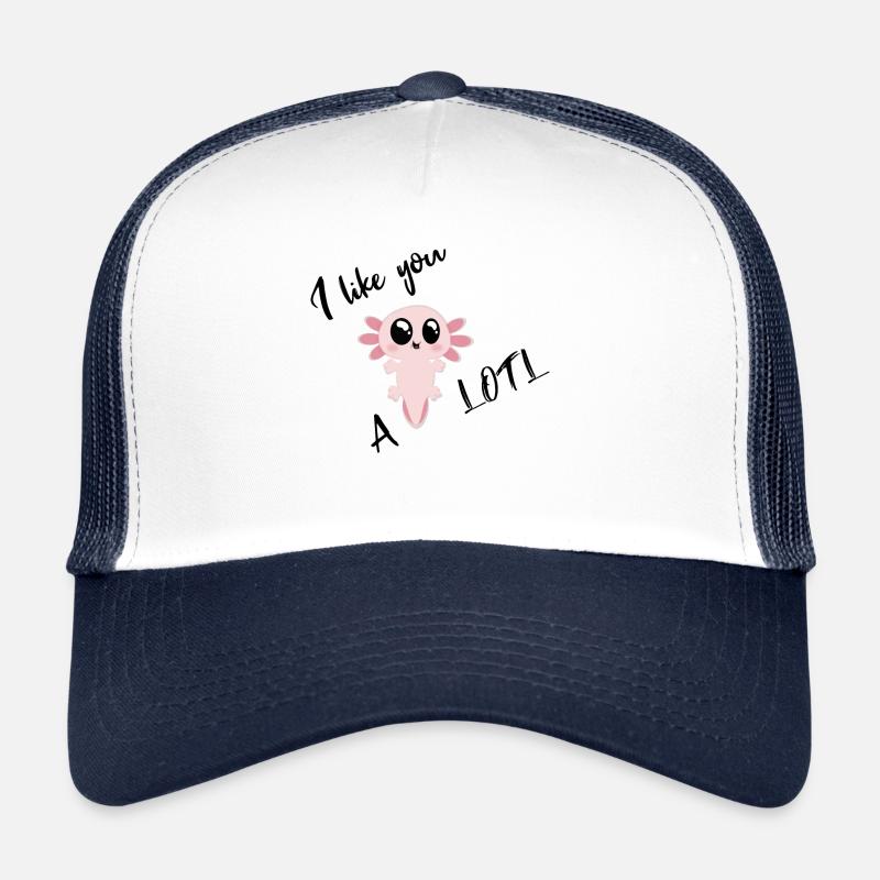süsses Axolotl - Trucker Cap - Weiß/Navy