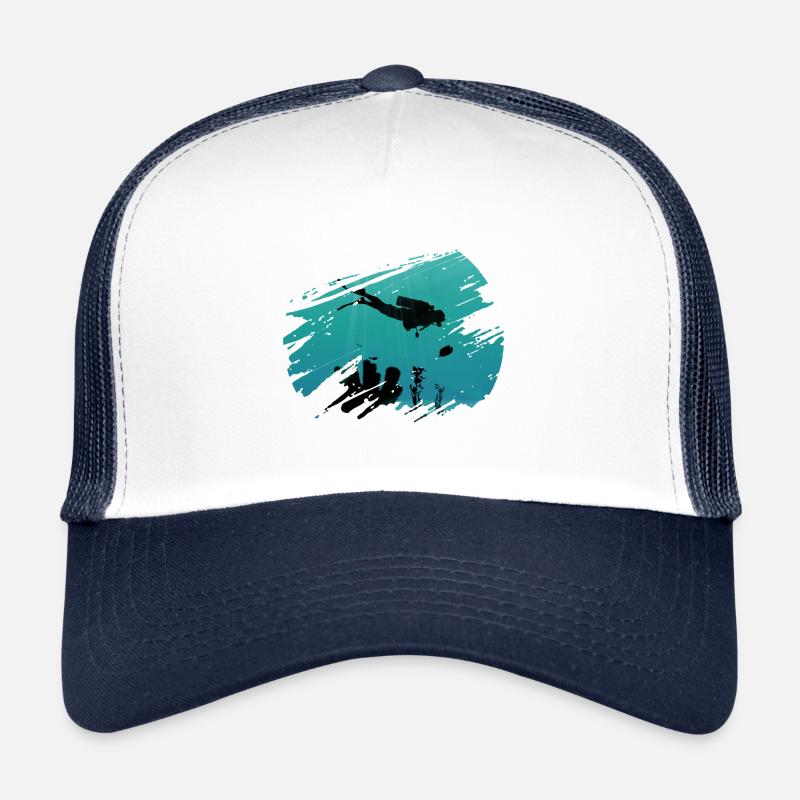 Divers dive - Trucker Cap - white/navy