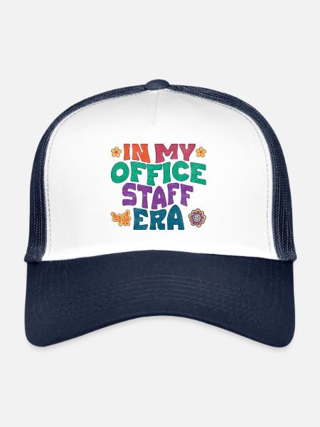 In my office staff era - Trucker Cap - white/navy - Front