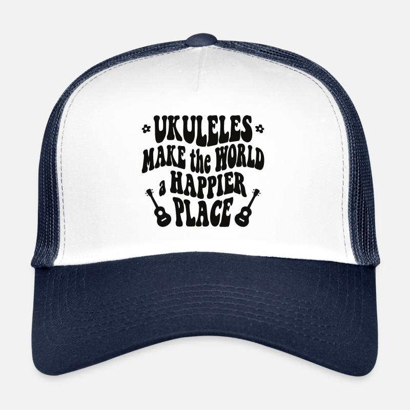 Ukuleles make the world a happier place - Trucker Cap - Weiß/Navy