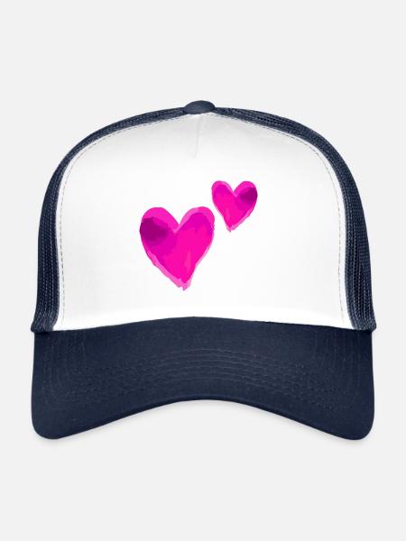 Symbole de l’amour du cœur dans l’amour - Casquette trucker  - blanc/marine - Devant