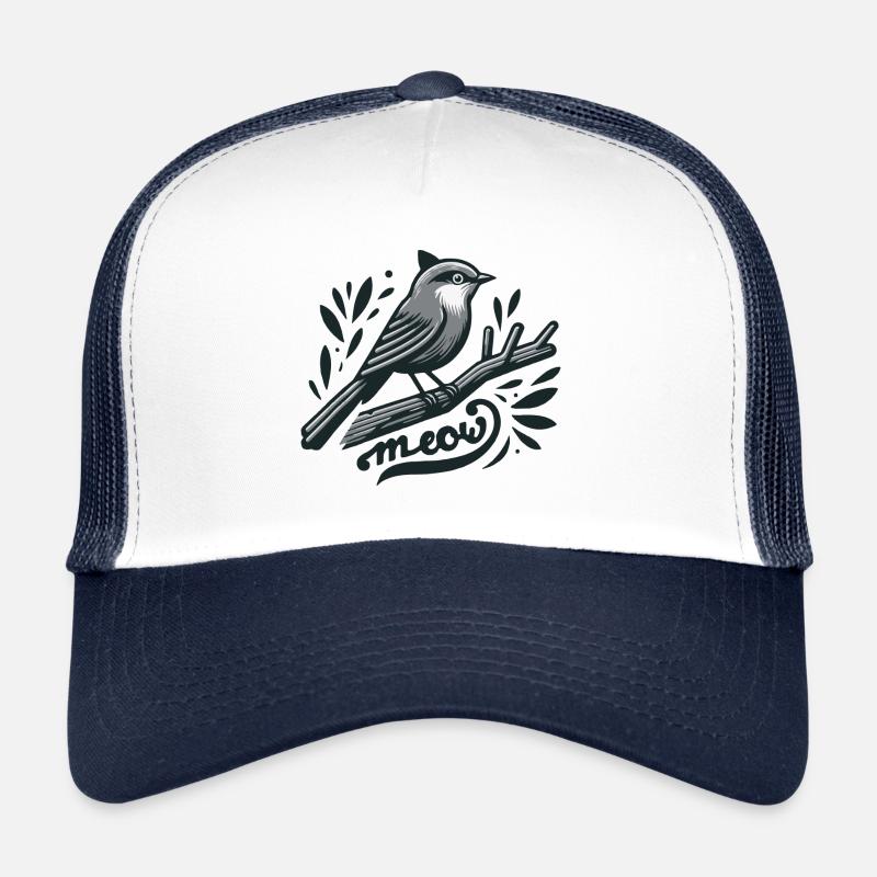 Lustige Vogelbeobachtung Grauer Katzenvogel Trucker Cap