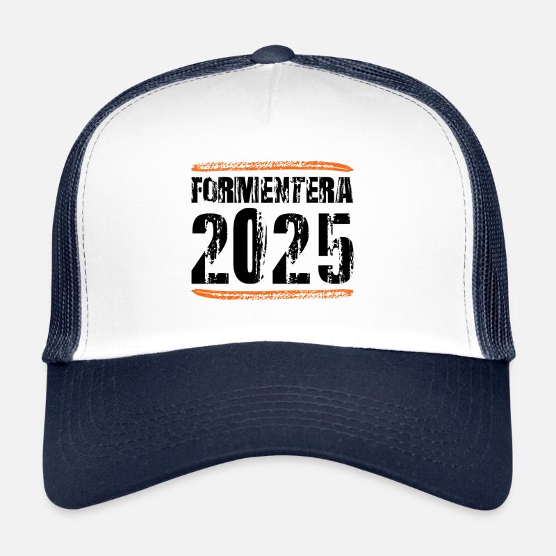 Formentera 2025 Spruch - Trucker Cap - Weiß/Navy