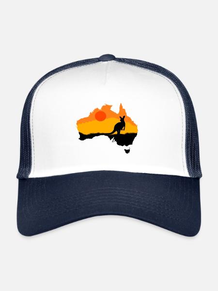 Kangoroo Australie animaux animaux nature - Casquette trucker  - blanc/marine - Devant