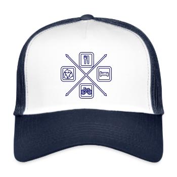 The life cycle of a cyclist, bike, cycling - Trucker Cap - white/navy - Front