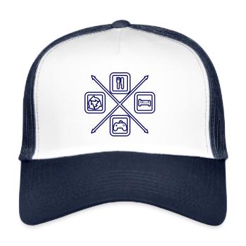 Der Lebenszyklus eines Gamers, Geeks, Gamings - Trucker Cap - Weiß/Navy - Vorne