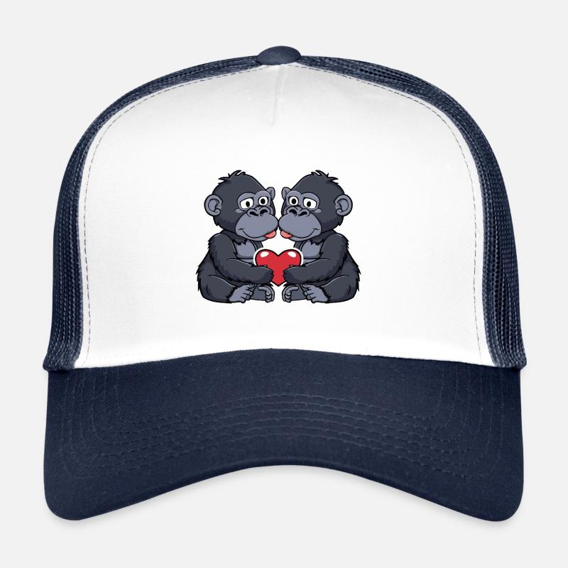 Couple de gorilles coeur Casquette trucker 