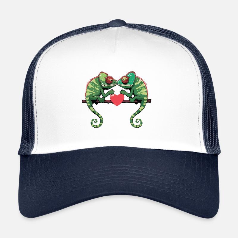 Caméléon Couple Saint-Valentin Casquette trucker 