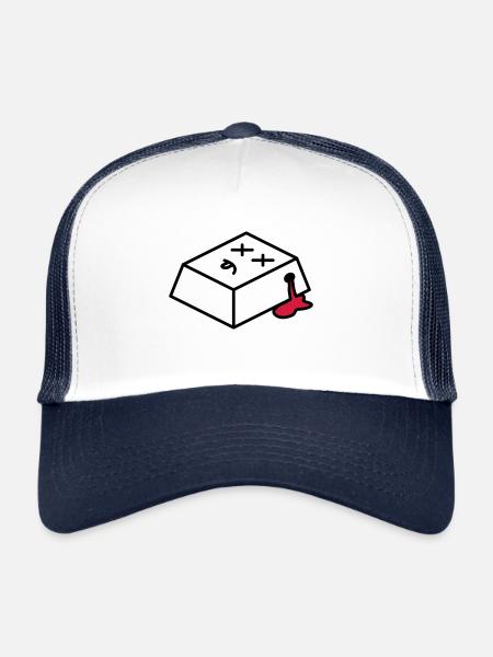 Keycap mort - Casquette trucker  - blanc/marine - Devant