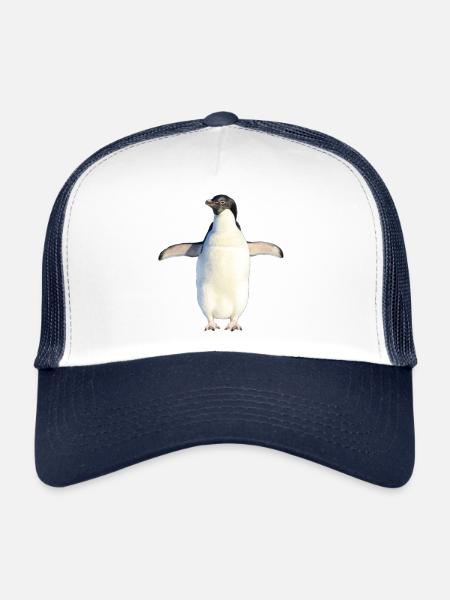 doux pingouin - Casquette trucker  - blanc/marine - Devant
