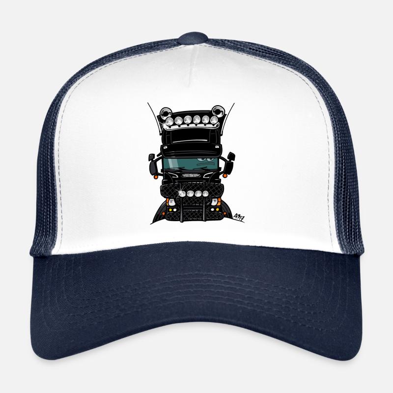 0323 S truck high black - Trucker Cap - white/navy