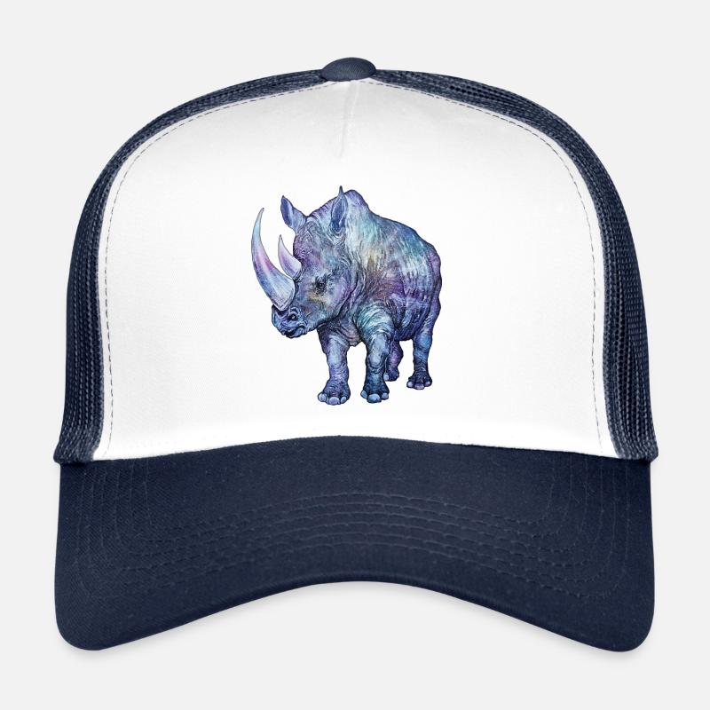 RHINOCÉROS - Casquette trucker  - blanc/marine