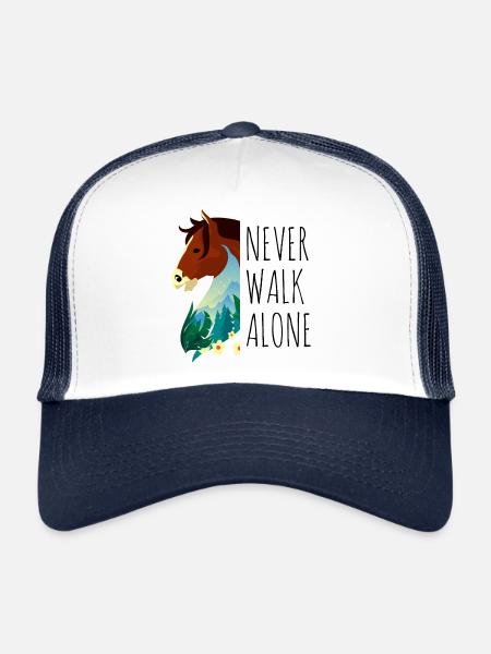 Never Walk Alone - Riding Club Horses Saying - Trucker Cap - white/navy - Front