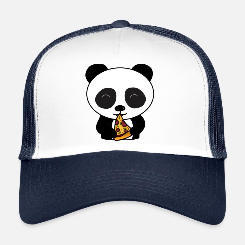 Cute Panda Bear Eating Pizza Trucker Cap