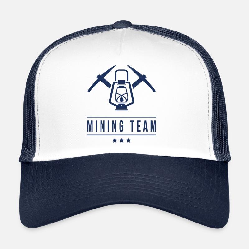 Mines équipe mineur mine bargarbeiter - Casquette trucker  - blanc/marine