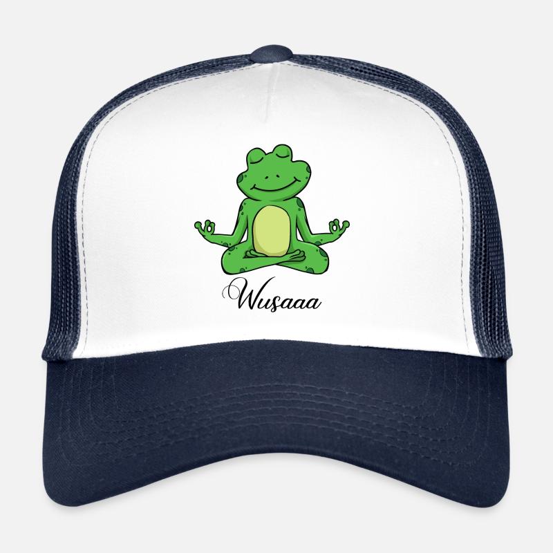 Auszeit Durchatmen Wusaaa Frosch - Trucker Cap - Weiß/Navy