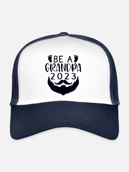 Grandpa-to-be 2023, I'll be a grandpa in 2023, grandpa in 2023 - Trucker Cap - white/navy - Front