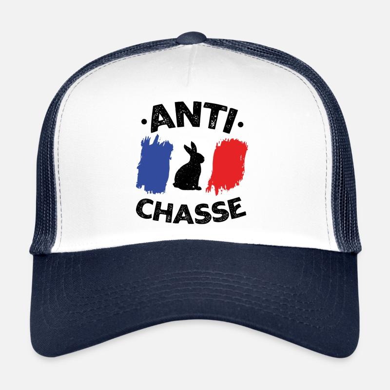 Anti chasse Défense de l'Animal - Casquette trucker  - blanc/marine