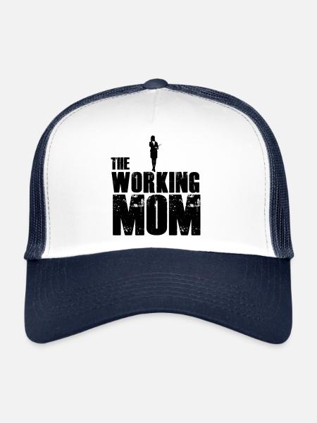 La maman qui travaille - Casquette trucker  - blanc/marine - Devant