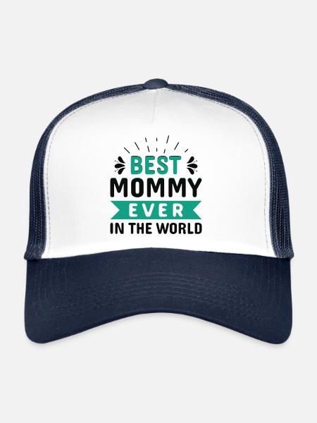Idée cadeau de mère pour la fête des mères Meilleure mère - Casquette trucker  - blanc/marine - Devant