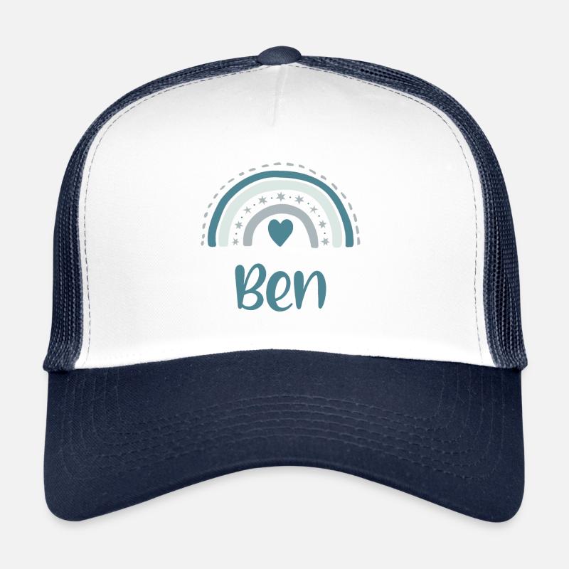 Ben Name Regenbogen - Trucker Cap - Weiß/Navy