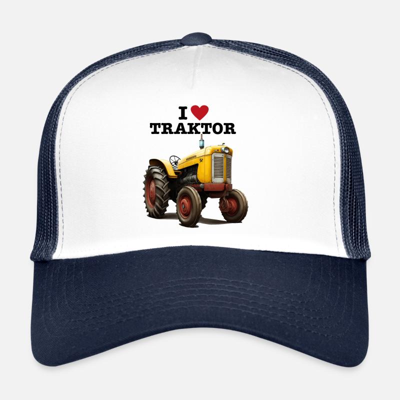 J’ADORE TRACTOR - Casquette trucker  - blanc/marine