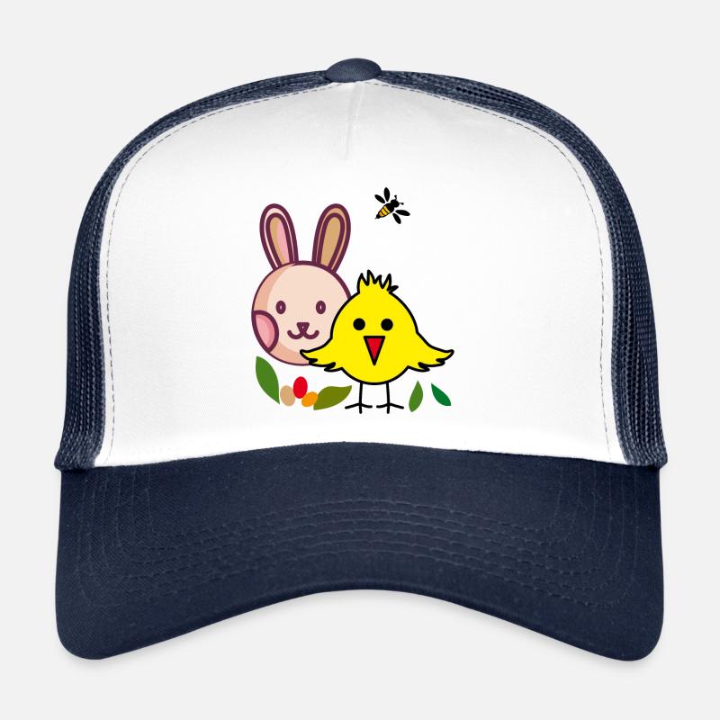 Lapin et poussin de Pâques Casquette trucker 