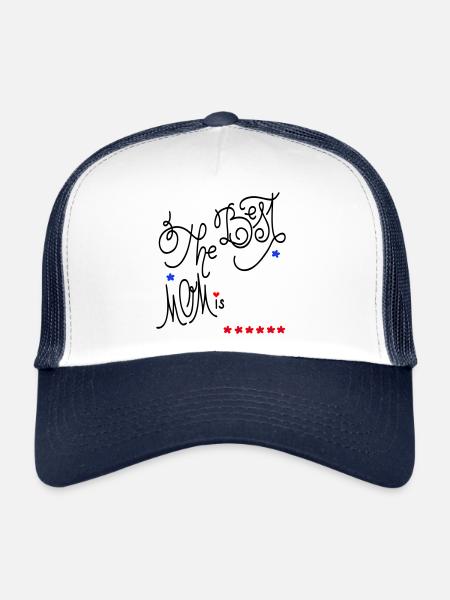 la meilleure maman, fête des mères - Casquette trucker  - blanc/marine - Devant