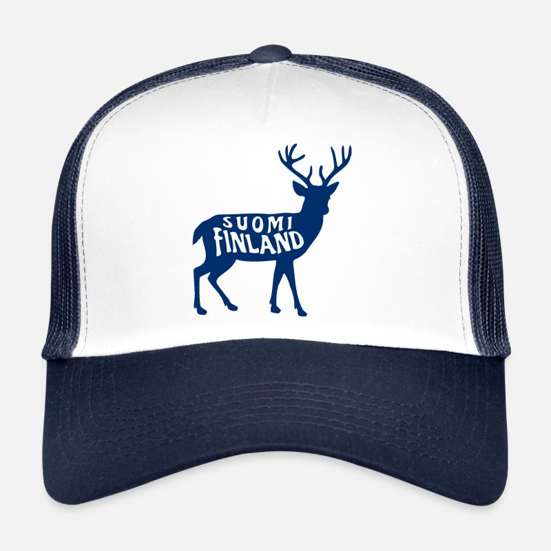 Suomi Finnland Hirsch - Trucker Cap - Weiß/Navy