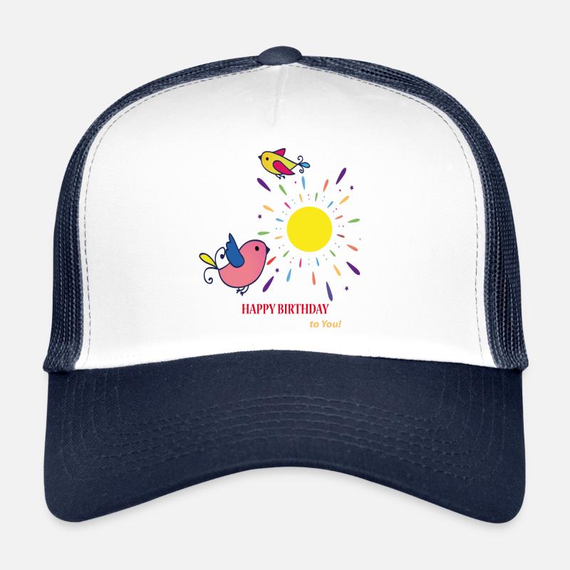 Happy Birthday Geburtstag - Trucker Cap - Weiß/Navy