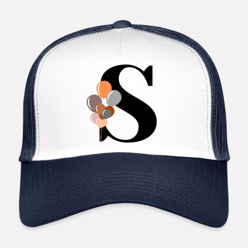 Brief s Geburtstagsballon - Trucker Cap - Weiß/Navy