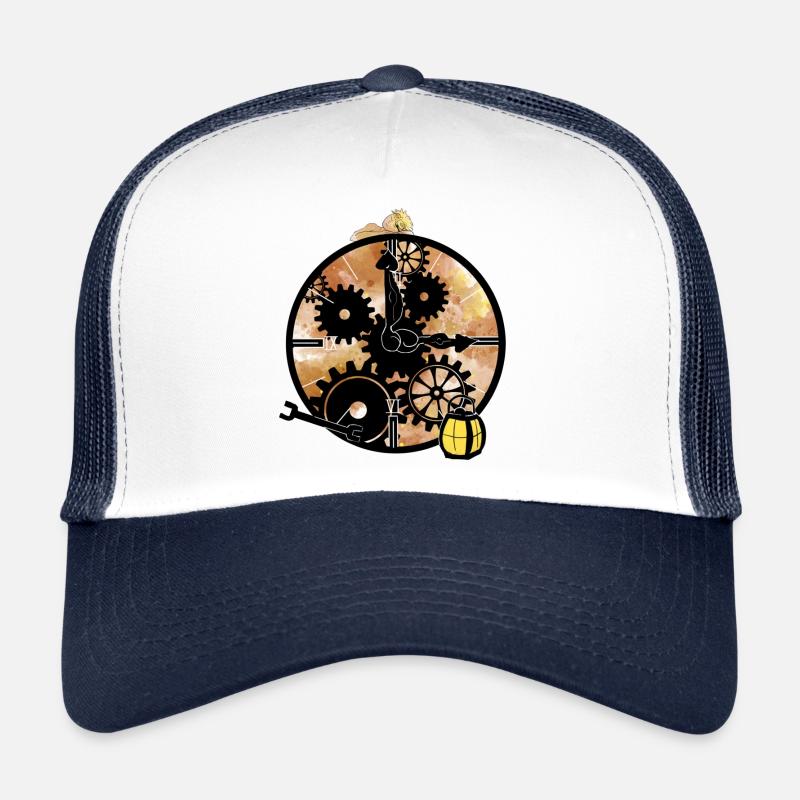Steampunk Uhr mit Mechaniker Trucker Cap