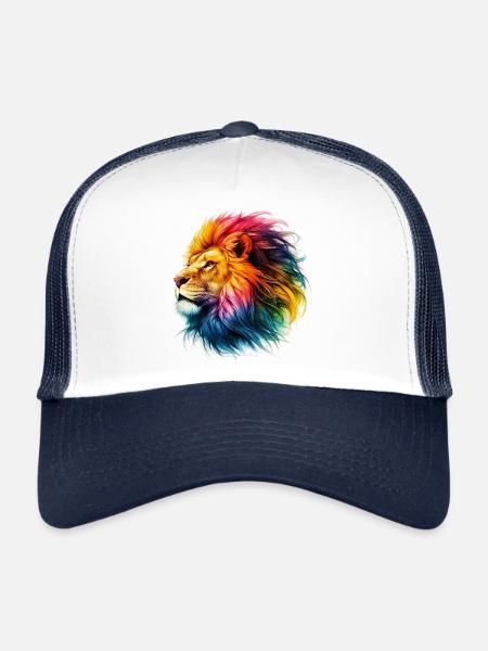 Lion - Casquette trucker  - blanc/marine - Devant