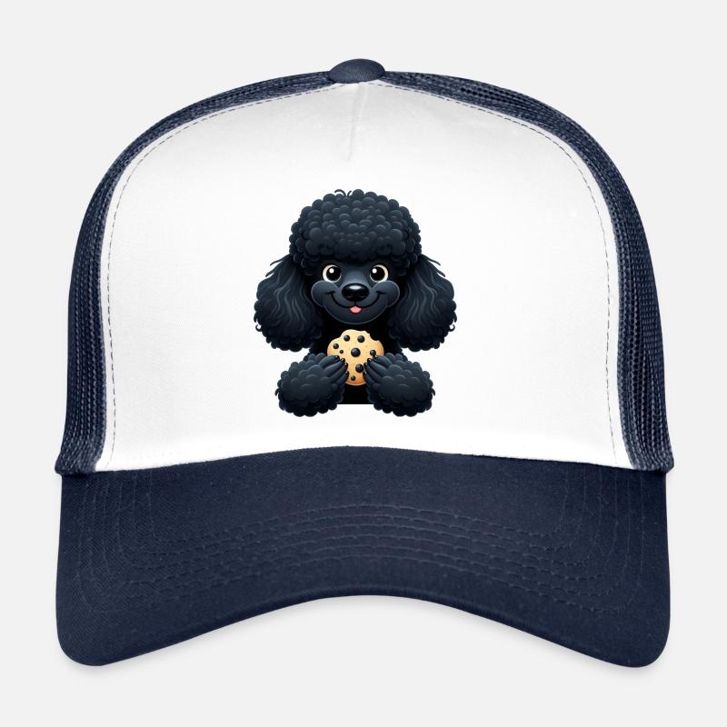 Caniche noir avec Biscuit Design mignon Casquette trucker 