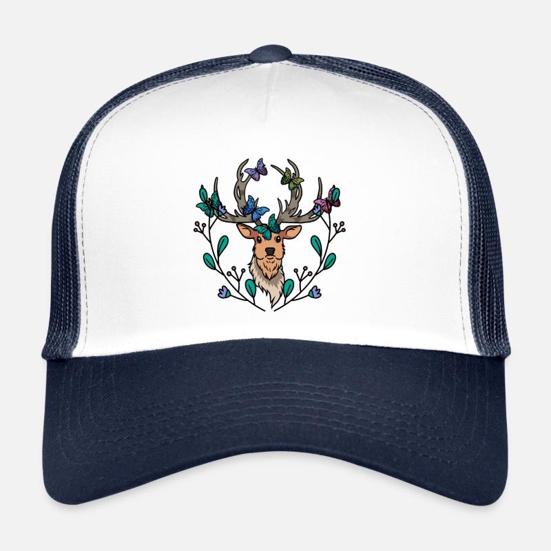 Orignal, cerf, papillons, papillon, tête de cerf, cerf Casquette trucker 