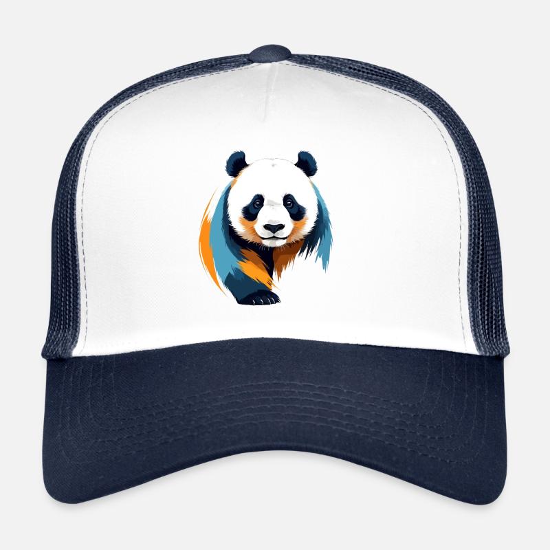 Panda art vectoriel avec des couleurs vives illustration Casquette trucker 