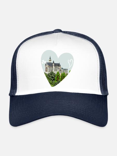 Neuschwanstein Castle // Illustration - Trucker Cap - white/navy - Front