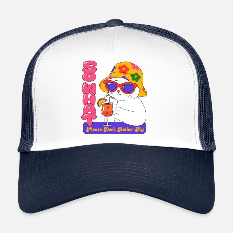 Chat en vacances Casquette trucker 