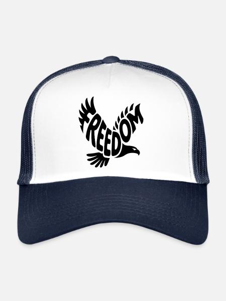 Freedom - Cool Bald Eagle Logo - Trucker Cap - white/navy - Front