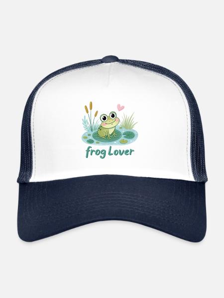 Frog Lovers - Trucker Cap - white/navy - Front
