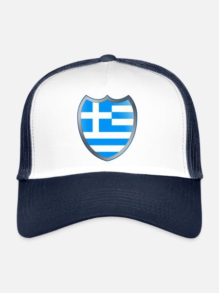 Grèce (Griechenland_Wappen) - Casquette trucker  - blanc/marine - Devant