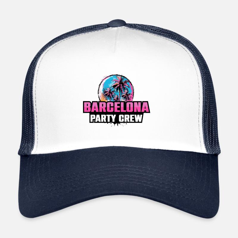 Barcelona Party Crew Urlaub Spruch Trucker Cap