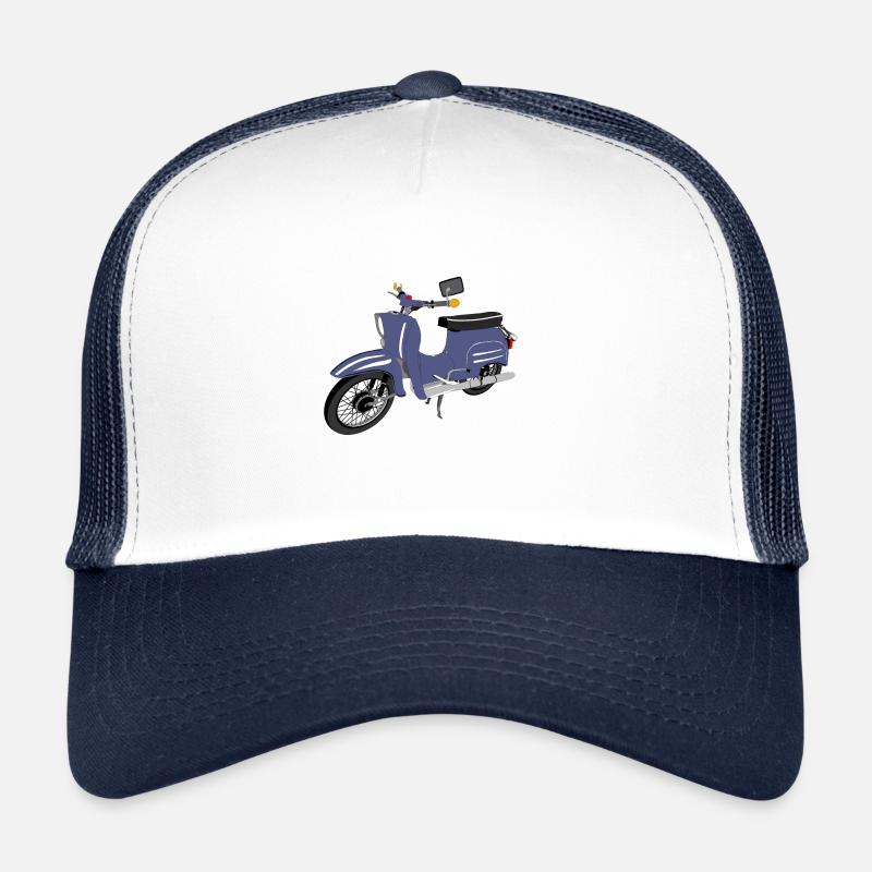 Simson Schwalbe blau - Trucker Cap - Weiß/Navy