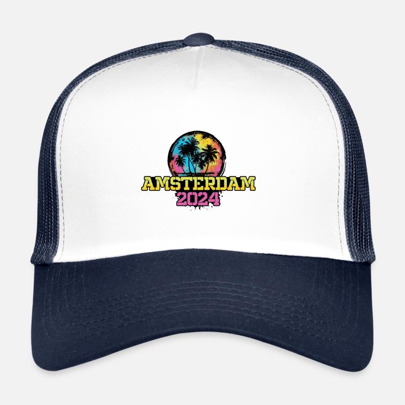 Vacances de voyage à Amsterdam 2024 Casquette trucker 