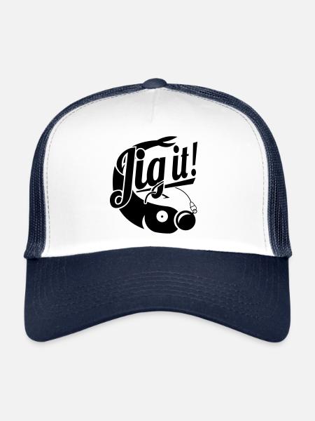 Jig it! Predatory fish rubber fish - fishing, anglers - Trucker Cap - white/navy - Front