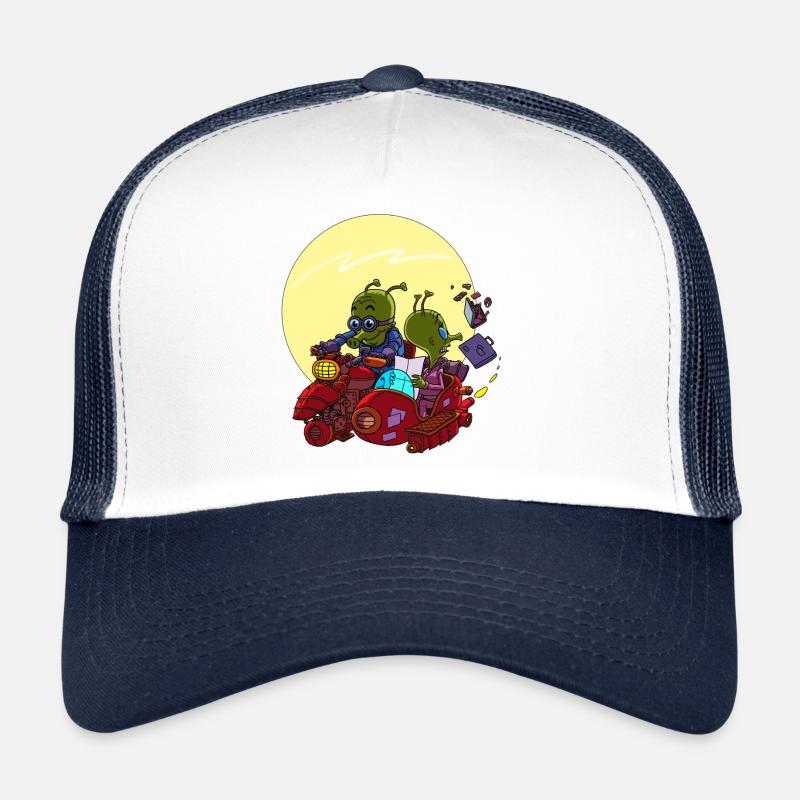 Extraterrestres dans le side-car - Casquette trucker  - blanc/marine